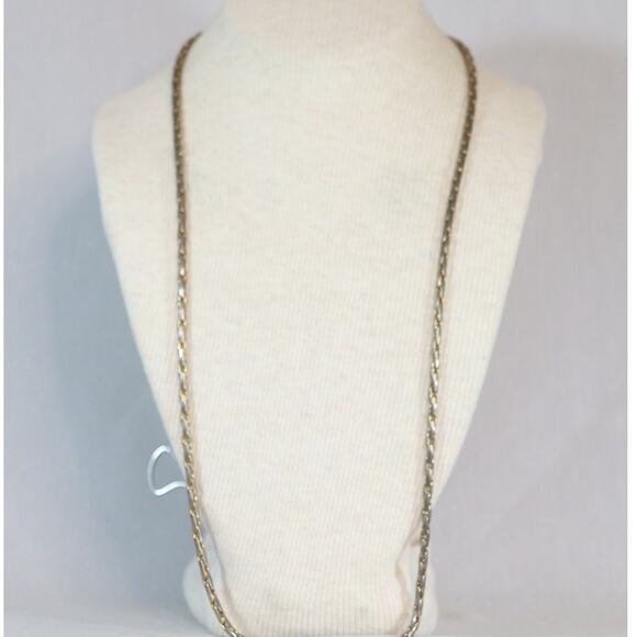 Mixed Metal Tone Necklace Long Link Chain Opera Length - Picture 1 of 6